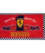 Ferrari Red Numero Uno Checkered Flag 3x5 FT Banner Flag Car Show Racing... - $24.63 CAD