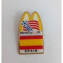 Vintage World Cup USA 94 Spain McDonald&#39;s Employee Hat Pin - £12.02 GBP