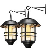 2 Pack Security Solar Hanging Lanterns Outdoor, Solar Wall Lights Outdoo... - $544.73 MXN