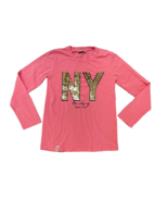 new Girl&#39;s NEW YORK NY Pink Sequins Tee sz L (12-13 years) Long Sleeve S... - €10,86 EUR