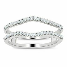 Solitaire 1/4ct Diamond Enhancer Engagement Ring Wrap 10K White Gold Finish - £86.12 GBP