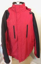 Cremieux Sport Coat Jacket heavy With Hood Red winter rain Size M - £20.08 GBP