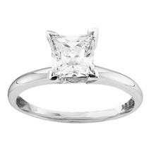 14k White Gold Princess Diamond Solitaire Bridal Wedding Engagement Ring 1/5 - £350.91 GBP