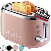 Mueller Retro Toaster 2 Slice with 7 Browning Levels and 3 Functions Reh... - £42.10 GBP