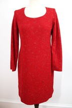 Vtg 80s Ronni Nicole Ouida 8P Red Starburst Sparkle Party Dress - £22.27 GBP