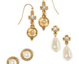 AVON CROSS PEARLESQUE 3 PIECE EARRING SET ~ NEW!!! - £10.95 GBP