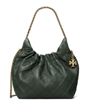 Tory Burch Fleming Soft Leather DRAWSTRING Hobo Mini Crossbody Bag ~NWT~Fir Tree - £370.65 GBP