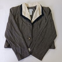 Vintage Perceptions by Irene B. Women's 12 Black/Cream One-Button Blazer Jacket image 15