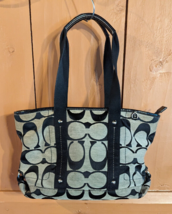 COACH Signature Tote Bag -- BEG Pattern No. B1176-F16559 Black / Beige EUC - $53.20