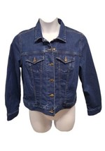 Woman Within Trucker Jacket Womens Plus Size 12 W Stretch Denim  Medium Wash - £13.85 GBP