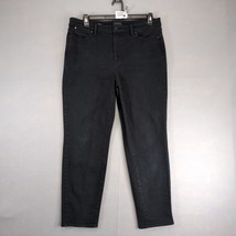 Talbots Slim Ankle Jean Black Stretch Denim Curvy Women&#39;s Plus 14 Casual... - $20.00