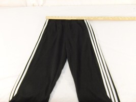 Adult Women&#39;s Adidas Black Three White Stripes Athletic Yoga Stretch Pants 30919 - £15.60 GBP