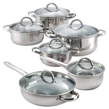 12 Piece Cool Touch Stainless Steel Cookware Set - $3,415.63 MXN