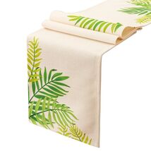 KEY SPRING Leaves Table Runner Cotton Linen Sage Green 12x72in - $11.88 KEY SPRING Leaves Table Runner Cotton Linen Sage Green 12x72in - $11.88