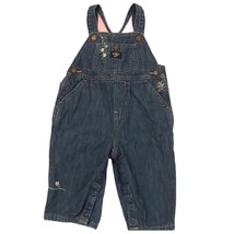 Vintage Osh Kosh Girls Denim Pants Overalls 12 Months Fleece Lined  - $328.95 MXN