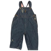 Vintage Osh Kosh Girls Denim Pants Overalls 12 Months Fleece Lined  - £13.51 GBP