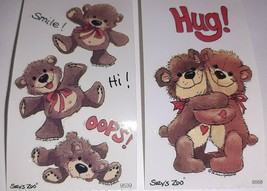 Stickers SUZY&#39;S ZOO Cute Teddy Bears HUGS 2 Sheets Mods 2x3.5&quot; Boof Hugo - £5.87 GBP