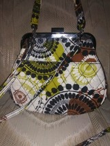 Vera Bradley Cocoa Moss Crossbody Purse Brown White Black Yellow/Green Floral... - £17.40 GBP