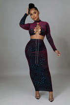 (Copy) Diamond String Velvet Skirt Set - $45.00