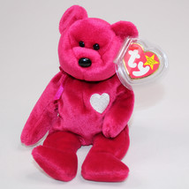 Rare TY Beanie Baby VALENTINA The Red Bear With White Heart And Tags Ret... - $15.45