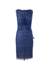 Nwt Tadashi Shoji Chantilly Lace Sheath In Blue Lagoon Boatneck Dress 10 - £93.41 GBP