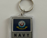 U.S. Navy Military Key Chain 2 Sided 1 1/2&quot; Plastic Key Ring - £3.98 GBP