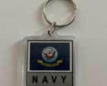 U.S. Navy Military Key Chain 2 Sided 1 1/2&quot; Plastic Key Ring - $4.95