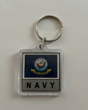 U.S. Navy Military Key Chain 2 Sided 1 1/2&quot; Plastic Key Ring - £3.87 GBP