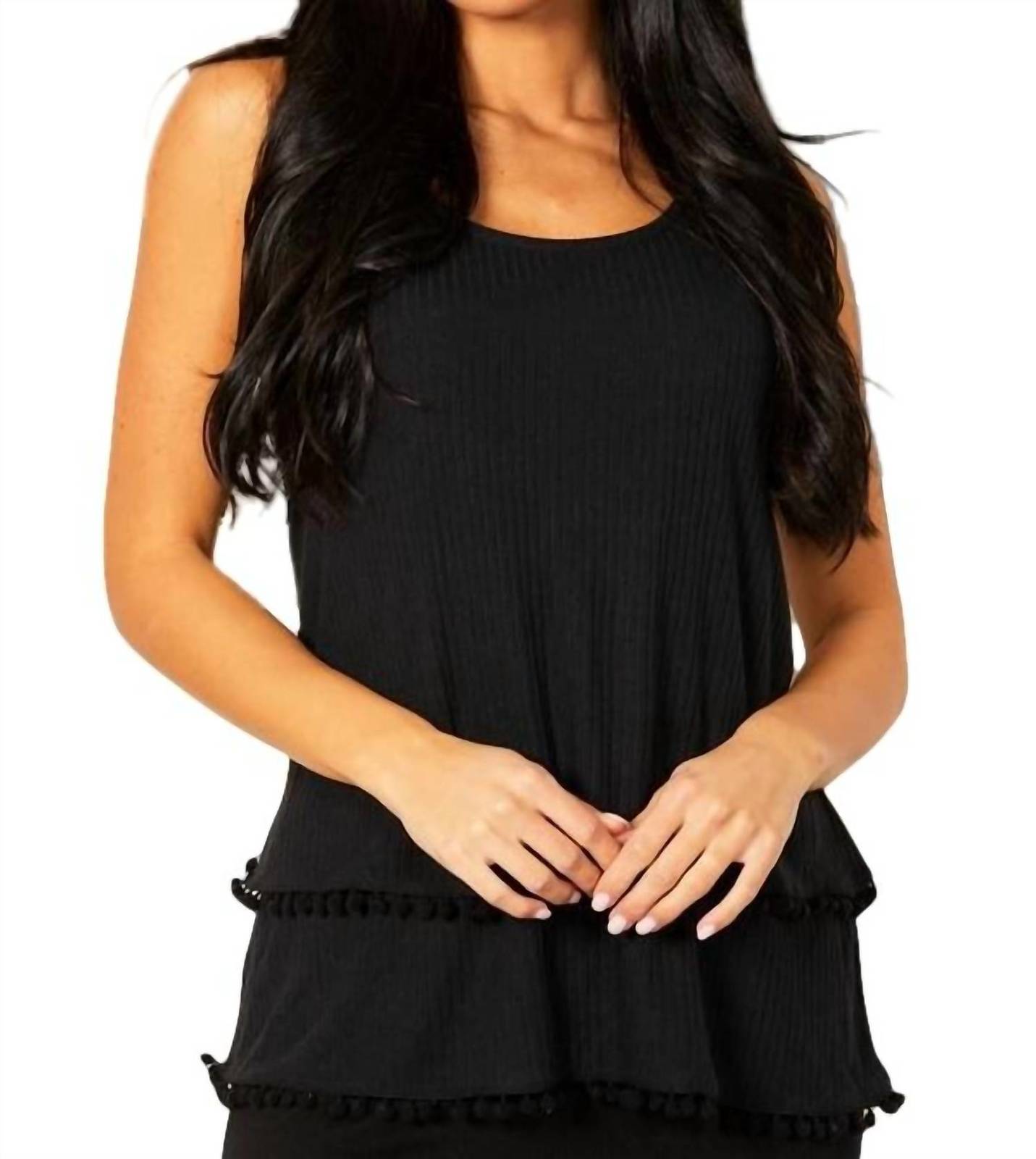 French Kyss cameryn layered tank in Black