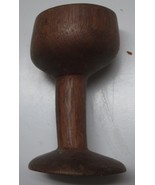 Hand turned Egg Cup Tan Brown Wooden   3&quot; - £3.97 GBP