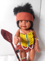 Goldenvale 1-2000 Plastic Native American Indian Doll Beads Spear Clothes 10 1/4 - £15.86 GBP