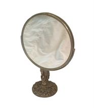 Vtg Brass Matson Double Sided Magnifying Tilt Vanity Mirror Stand Floral Flower image 5