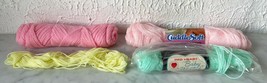 Lot of Baby Yarn - Solid Color Pink Yellow Green Partial Skeins Red Heart Caron - £9.71 GBP