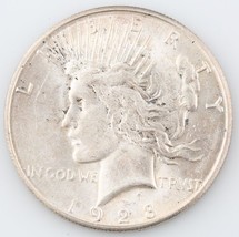 1928-S $1 Peace Dollar, Choice BU, Terrific Eye Appeal, Full Mint Luster - £207.40 GBP