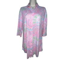 Lauren Ralph Lauren Shirttail Hem Woven Lawn Pink Paisley Print Nightshi... - $11.61
