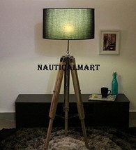 Black Cotton Floor Tripod Lamp With Chrome Finish Stand By Nauticalmart - $147.51