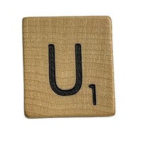 Scrabble Game Piece Letter U Replacement Wood Tile Genuine Standard Edition mq - £3.07 GBP