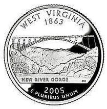 2005-D West Virginia Staat Quarter ~ Enthält - £2.61 GBP