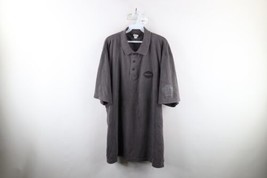 Vintage Harley Davidson Mens 2XL Faded Spell Out Collared Polo Shirt Gray Cotton - £35.00 GBP