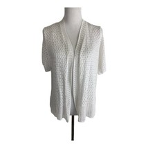 Avenue Womens Sweater Adult Size 18/20 White Cardigan Short Sleeve Cable... - £17.07 GBP