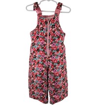 Osh Kosh Bib Overalls Snow Pants Girls Size 18 Months Pink Floral Zip Front - £17.93 GBP