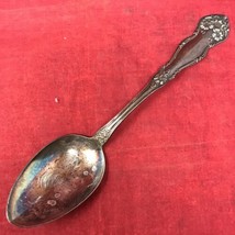 WM Rogers &amp; Son AA Silverplate 8.25&quot; Soup Spoon Roses Flowers Scrolls  - £5.47 GBP