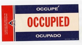 Delta Airlines 1972 Seat Occupied Occupe Occupado Card in 3 Languages  - $17.82