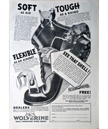 Wolverine Boots soft tough Flexible shell dealers rhino 1936 Vintage Pri... - $11.93