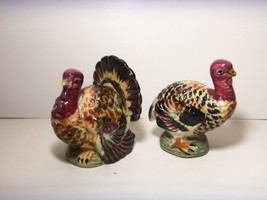 Turkey Couple Ceramic Salt &amp; Pepper Shakers Vintage (Used) - $14.80