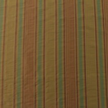 Santorini Ginger 100% Silk Embroidered Stripe Drapery Craft Fabric By Yard 54"W - $11.64