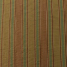 SANTORINI GINGER 100% SILK EMBROIDERED STRIPE DRAPERY CRAFT FABRIC BY YA... - $11.64