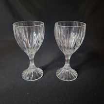 Set of 2 Mikasa Park Lane Goblets Wine Glasses 6 3/4” Crystal Vertical Lines - £22.67 GBP
