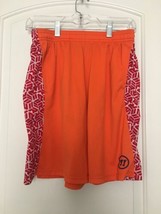 Warrior Men&#39;s Orange Red White Shorts Printed Sides Athletic Size XL - $42.68