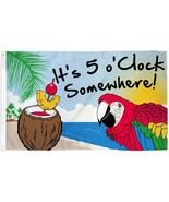 It&#39;s 5 o&#39; Clock Somewhere Flag Party Banner Bar Sign Happy Hour Pennant ... - $4.44